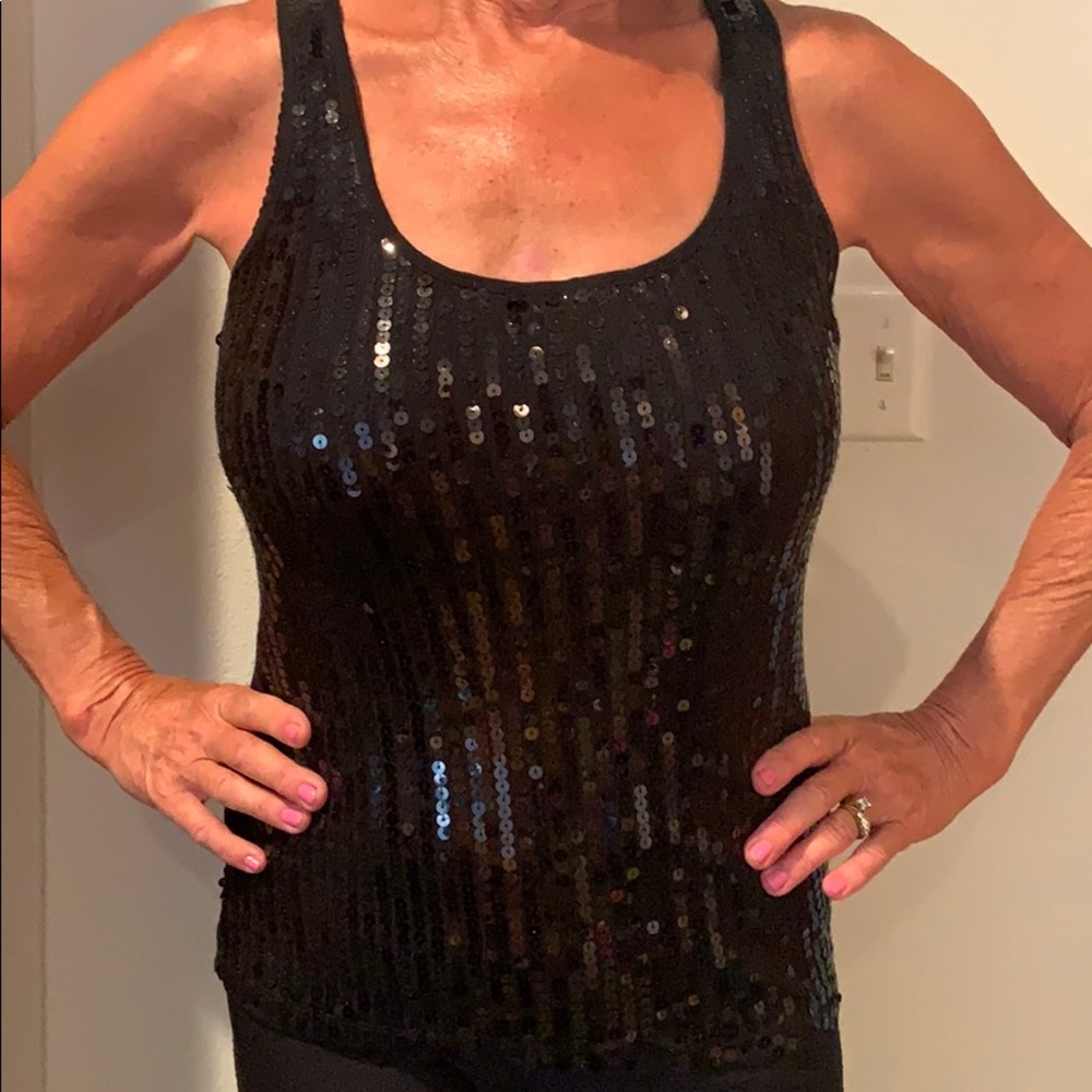 Black sequin tank